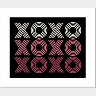 Xoxo Hugs and Kisses Retro Style Valentines Day Posters and Art